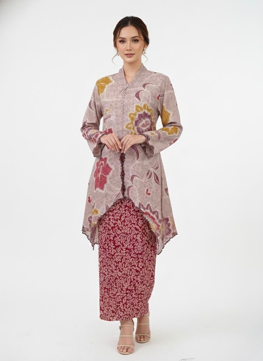 Kebaya Lea (Lilac Red)