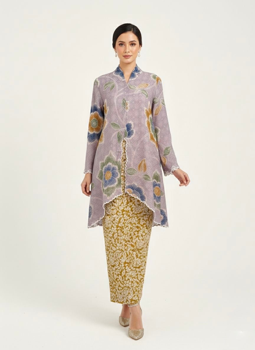 Kebaya Lea (Grey Yellow)